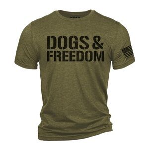 Hero Dogs & Freedom T-Shirt in Olive Green